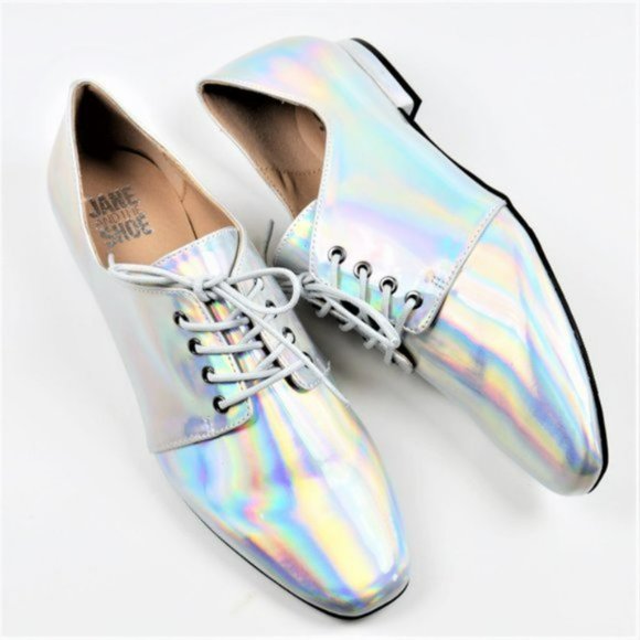 Jane and the Shoe Shoes - NWT Womens Patent Snip Rainbow Toe Oxford Shoes